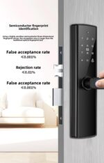 Smart WiFi Door Lock Tuya Smart App Controlled Protected Lock Residential Door Lock | 7-Way Unlocking | Mobile App | Fingerprint | OTP Remote Unlocking | PIN | RFID Card | Mechanical Key - Image 3