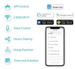 24Amp Heavy Load WiFi Smart Touch Switch (Black) | 3 Year Warranty | Works with SmartLife App, Alexa, Google, Siri | Glass Touch - Image 3