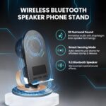 ANARADHAR 3-in-1 Wireless Charging Stand with Induction Speaker | Portable Phone Holder & Sound Amplifier | No Bluetooth Needed (Place & Play) | Desk Gadget for iPhone & Android (Black) - Image 3
