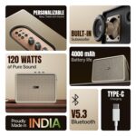 Mivi Superbox Classic | 120W Wireless Bluetooth Speaker with in-Built Subwoofer | Powerful Bass, Treble & Volume Control | AUX, USB, Type-C Charging | Portable & Made in India - Image 3