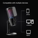 USB Gaming Microphone for PC, Condenser Mic with Quick Mute, Shock Mount, Gain Control, Ideal for Streaming Podcasts Videos, Metal Build - Image 3