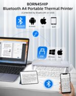 Portable Bluetooth Printer - Wireless Thermal Printer, Supports Multi-Size Thermal Paper, Compatible with Android and iOS Phones & PCs, 300DPI Inkless Printer for Travel, Office, School - Image 3
