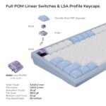 Chilkey ND75 LP Low Profile Aluminum Mechanical Keyboard, 75 Percent Wireless Gaming Keyboard w/Screen, Tri-Mode, Quick Disassembly, RGB Backlit Keyboard for Laptop Office PC (Blue) - Image 8