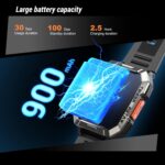 IOWODO Military Smart Watch for Men (Answer/Make Calls), 2.01'' Smart Watch for Android and iPhone, Fitness Tracker with Flashlight/Compass/100 Days Battery/Heart Rate/Sleep/100+ Sport Modes(2 Straps) - Image 4