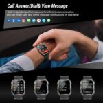 IOWODO Military Smart Watch for Men (Answer/Make Calls), 2.01'' Smart Watch for Android and iPhone, Fitness Tracker with Flashlight/Compass/100 Days Battery/Heart Rate/Sleep/100+ Sport Modes(2 Straps) - Image 6