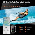 IOWODO Military Smart Watch for Men (Answer/Make Calls), 2.01'' Smart Watch for Android and iPhone, Fitness Tracker with Flashlight/Compass/100 Days Battery/Heart Rate/Sleep/100+ Sport Modes(2 Straps) - Image 7
