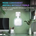 Wall Mount Holder for eero Pro 6e/Pro 6 Mesh Wi-Fi System,Outlet Wall Mount Stand Bracket for eero Pro 6e tri-Band Mesh,Wall Bracket for eero Pro 6 Extender Router Wire Organizer (1) - Image 8