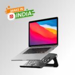 Portronics My Buddy Hexa 5 Laptop Stand with Foldable & Ventilated Design, Ergonomic Elevation, Anti-Slip Silicon Pads and Lightweight Body for Upto 15.6” Laptops & MacBooks (Black) - Image 3