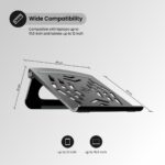 Portronics My Buddy Hexa 5 Laptop Stand with Foldable & Ventilated Design, Ergonomic Elevation, Anti-Slip Silicon Pads and Lightweight Body for Upto 15.6” Laptops & MacBooks (Black) - Image 6