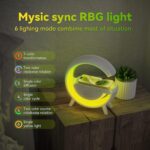 Plastic G-Shape LED Lamp with Wireless Charger & Bluetooth Speaker | 3-in-1 RGB Table Lamp with Fast Charging, Music Speaker & Mood Light for Home, Bedroom, Gaming Room & Office Décor - Image 3