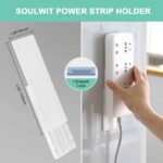 SOULWIT 5-Pack Self Adhesive Power Strip Holder, Surge Protector Fixator Wall Mount Punch Free Cable Management System for Remote Control Router Computer Kitchen Home and Office. - Image 3