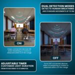 Blackt Electrotech (BT34P): Microwave Real Presence Sensor - High Frequency Motion Sensor with Breath Detection, 360° Detection Range Energy Saving Light Control for Home and Office (Concealed) - Image 3