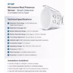 Blackt Electrotech (BT34P): Microwave Real Presence Sensor - High Frequency Motion Sensor with Breath Detection, 360° Detection Range Energy Saving Light Control for Home and Office (Concealed) - Image 5
