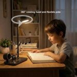 4 in 1 Desk Lamps for Home Office, Wireless Charger Small Desk Lamp with Bluetooth Speaker, Touch Lamps for nightstand, Reading Night Light with Alarm Clock,Dimmable,Side Table Lamp (Black) - Image 4