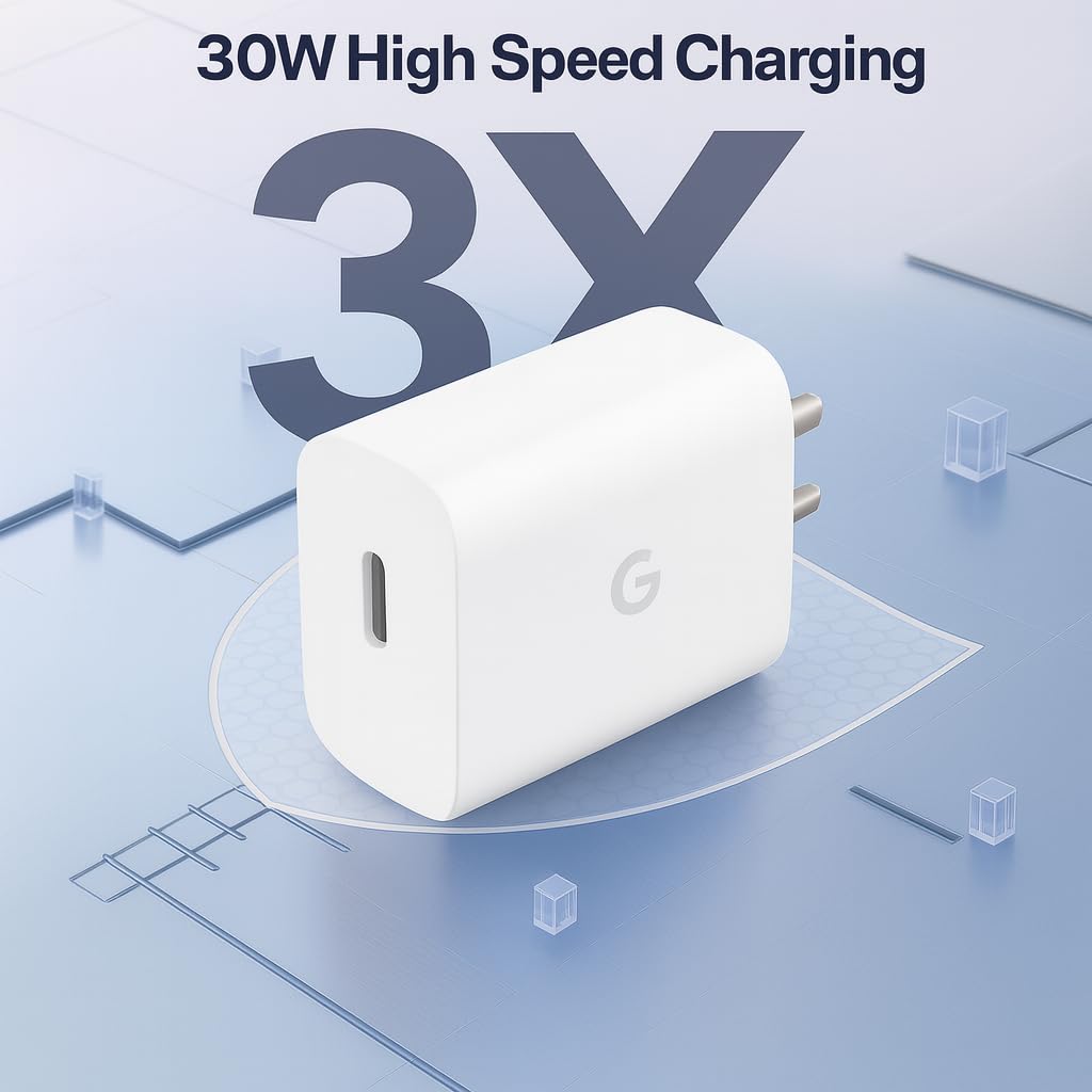 Original Google 30W C-Type PPS Rapidly Power Charging Adaptor for Google 10/9/Pro/XL/Fold/9a/8/8 Pro/8a/7/7Pro/S26/S25Fe/3a Lite/15/15R/Pixel Tab/Slate - Support Other USB-C 30 W Quick Charging, White - Image 9