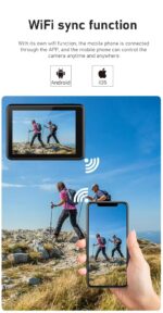 6K Sports & Action Dual Display Touchscreen Camera| 50MP Ultra HD Photo |170° Wide Angle Lens | EIS Stabilization | Waterproof 30M | WiFi Connectivity | Upto 256GB SD Card Support Vlogging - Image 5