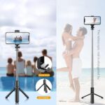 i19, Selfie Stick with Tripod Stand, Black, Compatible with Mobile Phone and iPhone, Samsung, Bluetooth Extendable, 360 Degree Rotation, Portable Selfie Stand for Perfect Photos and Videos - Image 4