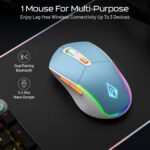 Archer Tech Lab Wireless Bluetooth Gaming Mouse| Tri-Mode (BT 5.3/2.4GHz USB/Wired) 7 RGB Lights, 4 DPI Levels (1200-3200) 500mAh Rechargeable| Ergonomic Lightweight 86g| PC Laptop Mac (Recurve 700) - Image 4