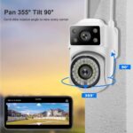 8MP HD WiFi Security Camera, Dual Camera System with 355° Pan 90° Tilt, IP65 Waterproof, Motion Detection, Two-Way Voice, Cloud Storage, Night Vision - Image 5