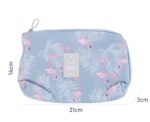 House of Quirk Multi-function Portable Digital Product Storage Electronic Accessories Travel Cable Organizer Pouch Shock-Proof Charger Data Line Bag - Grey Flamingo, Polyester - Image 3