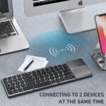 Foldable Bluetooth Wireless Portable Keyboard with touchpad Rechargeable Ultra Slim Mini Folding Keyboard Compatible with iFone iPad/Air iOS Android Smartphones/Tablets and Windows.. - Image 3