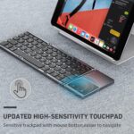 Foldable Bluetooth Wireless Portable Keyboard with touchpad Rechargeable Ultra Slim Mini Folding Keyboard Compatible with iFone iPad/Air iOS Android Smartphones/Tablets and Windows.. - Image 4