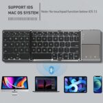 Foldable Bluetooth Wireless Portable Keyboard with touchpad Rechargeable Ultra Slim Mini Folding Keyboard Compatible with iFone iPad/Air iOS Android Smartphones/Tablets and Windows.. - Image 6