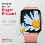 Fire-Boltt Ninja Call Pro Plus Bluetooth Calling Smart Watch, 1.83″ HD Display, AI Voice Assistant, 120+ Sports Modes, IP67 Waterproof, SpO2 & Heart Rate Monitor Smartwatch for Men & Women - Pink - Image 4