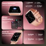 Fire-Boltt Ninja Call Pro Plus Bluetooth Calling Smart Watch, 1.83″ HD Display, AI Voice Assistant, 120+ Sports Modes, IP67 Waterproof, SpO2 & Heart Rate Monitor Smartwatch for Men & Women - Pink - Image 6