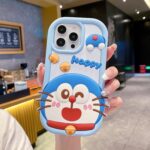 SPARKUP Happy Doraemon 3D Silicon Phone Case for iPhone | Cute Cartoon Soft Shockproof Protective Back Cover for iPhone (iPhone 12 Pro Max), Assorted - Image 3