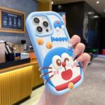 SPARKUP Happy Doraemon 3D Silicon Phone Case for iPhone | Cute Cartoon Soft Shockproof Protective Back Cover for iPhone (iPhone 12 Pro Max), Assorted - Image 4