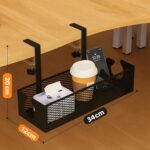 Gadget Wagon Under Desk Storage Tray No Drill Organizer Office and Home Metal, Black 03 - Image 5