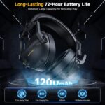 SENZER SG600 Pro Wireless Gaming Headset with Microphone - 7.1 Surround Sound, Noise Canceling Mic, 2.4GHz Wireless & Bluetooth 5.3 - Foldable Gaming Headphones for PC PS5 PS4 - Image 5