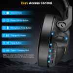 SENZER SG600 Pro Wireless Gaming Headset with Microphone - 7.1 Surround Sound, Noise Canceling Mic, 2.4GHz Wireless & Bluetooth 5.3 - Foldable Gaming Headphones for PC PS5 PS4 - Image 6