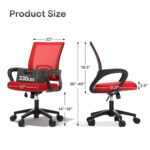 Ergonomic Office Chair 2P - Heavy Duty 330Lbs, Breathable Mesh Computer Desk Chair with Lumbar Support & Armrest, Rolling Swivel Adjustable Tilt Lock for Home Office/Gaming, Bedroom Study - Image 4