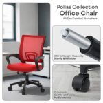 Ergonomic Office Chair 2P - Heavy Duty 330Lbs, Breathable Mesh Computer Desk Chair with Lumbar Support & Armrest, Rolling Swivel Adjustable Tilt Lock for Home Office/Gaming, Bedroom Study - Image 7