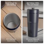 XECH Portable Electric Kettle 700ml | Small Travel Kettles with Rapid Boil, Cool-Touch, ABS Body, 500W, Coffee & Instant Meals | Mini Hot Water Flask (Hydroboil PRO) (Blue) - Image 6