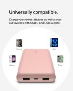 Belkin 20000 mAh Power Bank | Super Fast Charging | USB-C PD Port | 15W Charging for iPhone Series (16, 16 Pro Max), Samsung Galaxy, Google Pixel & More | 2 Years Warranty | Rose Gold - Image 8