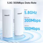UeeVii CPE450 WR3000K WiFi Router Kit, 5.8G Wireless Point-to-Point Bridge, 3KM, Garage Construction Network Solution, Outdoor WiFi Bridge (2PCS), Plug - Image 3