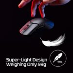 HyperX Pulsefire Haste 2 Mini Wireless Gaming Mouse Ultra Lightweight, 59g, 100 Hour Battery Life, 2.4Ghz Wireless, Up to 26000 DPI - White (7D389AA) - Image 5