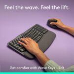 Logitech Wave Keys & Lift Vertical Mouse - Ergonomic Wireless Keyboard and Mouse Combo - with Cushioned Palm Rest, Easy-Switch, Bluetooth, for Multi-OS, Windows/Mac - Graphite - Image 3