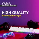 Zebion YAMA LED Gaming Keyboard with Splash Resistance, 104 Keys Rainbow Backlit Keyboard, White Gaming Keyboard for PC Laptop Xbox PS4 Gamers and Work (White) - Image 4