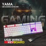 Zebion YAMA LED Gaming Keyboard with Splash Resistance, 104 Keys Rainbow Backlit Keyboard, White Gaming Keyboard for PC Laptop Xbox PS4 Gamers and Work (White) - Image 5