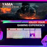 Zebion YAMA LED Gaming Keyboard with Splash Resistance, 104 Keys Rainbow Backlit Keyboard, White Gaming Keyboard for PC Laptop Xbox PS4 Gamers and Work (White) - Image 8