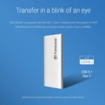 Transcend Information 120GB Portable SSD TLC USB 3.1 Gen 2, Silver (TS120GESD240C) - Image 5