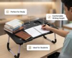 Smart Latest Multipurpose Foldable Laptop Table with Cup Holder, Study Table, Bed Table, Foldable and Portable/Ergonomic & Rounded Edges/Lifetime Non-Slip Legs (Flower New) - Image 3