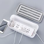 Xacton Cable Management Box - White | Wire Bin | Power Strip, Cords, Surge Protector Hiding Cover Organizer | Hide Loose Wire for Home Office Desk Desktop Floor & Keep Children and Pet Safe - Image 3