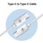 ZEBRONICS Type C to Type C Strong Braided Cable, 60W PD Fast Charging, for iPhone 16 Series, 15 Series, iPad, MacBook, Samsung, Other Android Devices, Data Sync, 1 Meter (ZEB-TT60+) White - Image 3