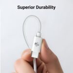 ZEBRONICS Type C to Type C Strong Braided Cable, 60W PD Fast Charging, for iPhone 16 Series, 15 Series, iPad, MacBook, Samsung, Other Android Devices, Data Sync, 1 Meter (ZEB-TT60+) White - Image 4