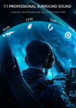 CM7002 Gaming Headset for PS5, PS4, PC, Mac, Switch, Xbox Series, Surround Sound RGB Gaming Headphones with Noise Canceling Microphone, 50MM Dynamic Drivers, 3.5MM Audio Jack, Blue - Image 3